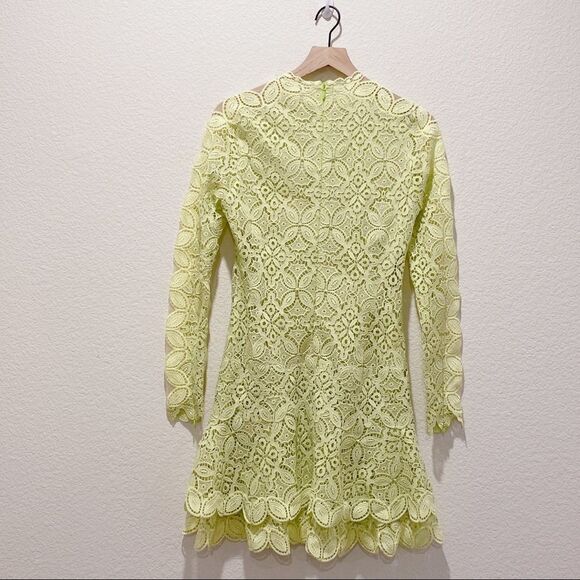 Jonathan Simkhai Guipure Lace Long Sleeve Mini Dress Pear Size 6 - Picture 10 of 12